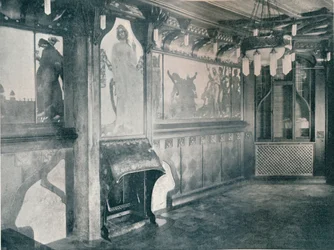 Dekorationen für ein Musikzimmer von Fritz Erler, um 1899