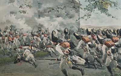 Verteidigung des Getreidespeichers in Essling, 1809, 1896