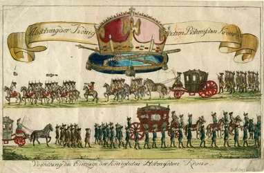 Darstellung der Königlichen Böhmischen Krone: Präsentation des Einzugs der Königlichen Böhmischen Krone, 1743