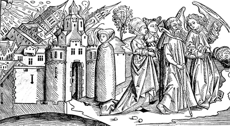 Zerstörung von Sodom und Gomorra durch Erdbeben, 1493
