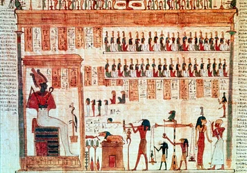 Detail aus einer Totenbuchrolle, altägyptisch, ptolemäische Zeit, 332-30 v. Chr.