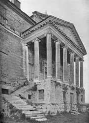 Detail der Nordfassade und des Portikus, La Malcontenta, Mira, Veneto, Italien