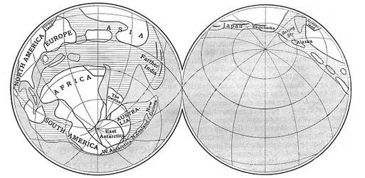 Diagramm der Erde während der Karbonzeit, 1922