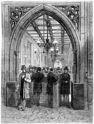 Trennwand und Lobby, House of Commons, Westminster, London