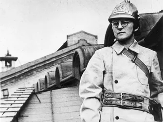 Dmitri Schostakowitsch, russischer Komponist, während der Belagerung von Leningrad, UdSSR, Zweiter Weltkrieg, 1941