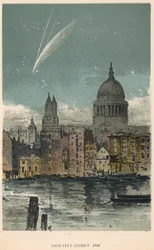 Donatis Komet von 1858 über der St. Pauls Kathedrale, London, 1884