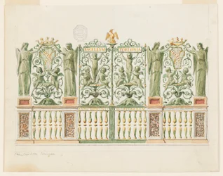 Zeichnung, Entwurf für ein Kapellentor, 1845