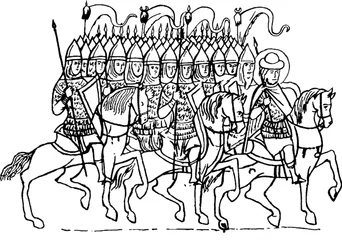 Druzhina von Prinz Boris aus der Geschichte der Heiligen Boris und Gleb