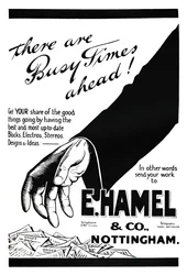 E. Hamel & Co. Anzeige - Es stehen arbeitsreiche Zeiten bevor!, 1919