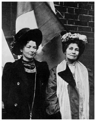 Emmeline Pankhurst, britische Suffragette, und ihre Tochter Christabel