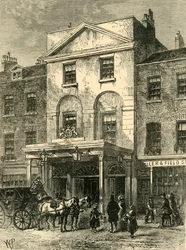 Eingang zum Astleys Theater im Jahr 1820, ca. 1878