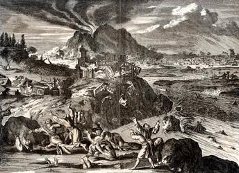 Ausbruch des Shirane-san und Erdbeben in Edo Tokio, Japan, 1650