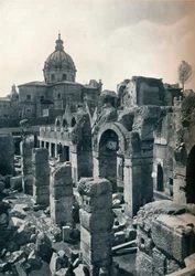 Ausgrabungen des Forums von Julius Caesar in Rom, um 1932
