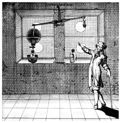 Experiment zur Demonstration, dass Luft Gewicht hat, 1672
