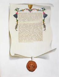 Faksimile-Ausgabe der Magna Carta, englische Urkunde, 1215-1816