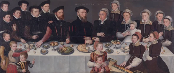 Familienporträt von Pierre de Moucheron, Kaufmann in Middelburg und Antwerpen, seine Frau Isabeau de Ge