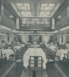 Erste-Klasse Speisesaal in der Queen of Bermuda, 1937