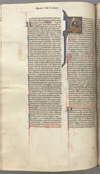 Fol. 214v, Psalm 1, historiierte Initiale 8, David spielt Harfe, um 1275-1300