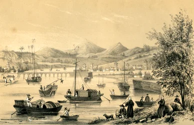 Foo Choo Foo, einer der fünf Häfen, die durch den letzten Vertrag für den britischen Handel geöffnet wurden, 1847