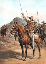 Form Up, No 2! Form Up!, britische Lanzenreiter in der Schlacht von Omdurman, Sudan, 1898