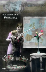 Französische Postkarte aus dem Ersten Weltkrieg, 1914-1918