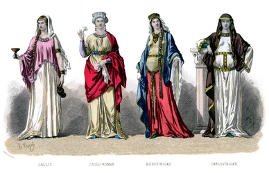 Französische Kostüme: Gallisch, Gallo-Römisch, Merowingisch, Karolingisch