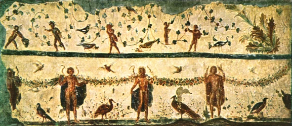 Fries im Speisesaal Triclinium des Hauses von Pammachius, Rom, Italien, 1928