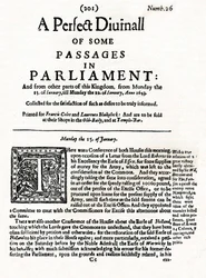 Titelseite von A Perfect Diurnall of Some Passages in Parliament, 1643, 1905