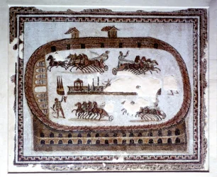 Spiele, römisches Mosaik aus Karthago, 2. Jahrhundert n. Chr.
