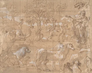 Garten Eden, Schöpfung der Tiere, 16. Jahrhundert