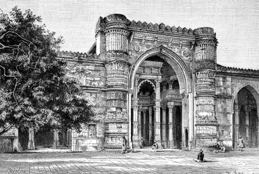 Tor zur Großen Moschee in Ahmedabad, Indien, 1895