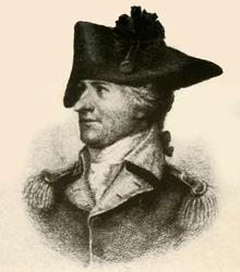 General Philemon Dickinson, zeigt hochgeschnittenen Mantel, um 1780, 1937