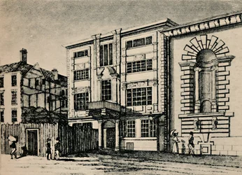 General Post Office, circa 1793 - Zeigt Gebäude neben Lloyds Coffee House, 1928