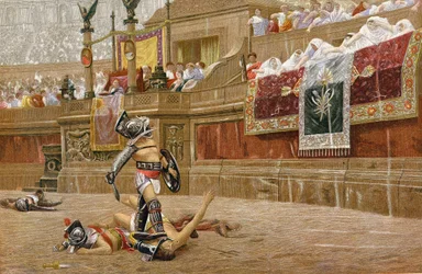 Gladiatoren in der römischen Arena