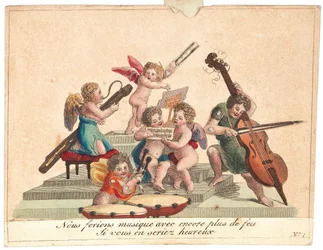 Grußkarte Ein Engelorchester, nach 1815
