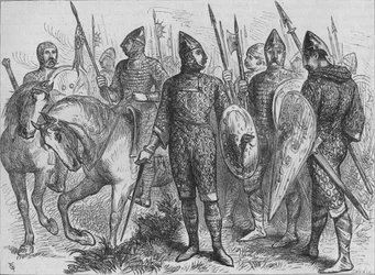 Gruppe normannischer Soldaten, 1066 n. Chr., um 1880