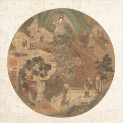 Guanyin und die sechzehn Luohans, 16.-17. Jahrhundert
