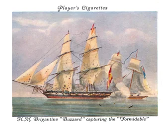 H.M. Brigantine Buzzard erobert die Formidable, 1936