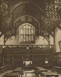 Halle von Grays Inn, wo die Komödie der Irrungen zu Shakespeares Lebzeiten aufgeführt wurde, um 1935