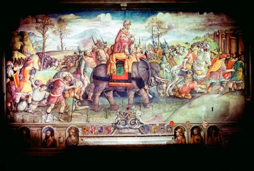 Hannibal und seine Armee überqueren die Alpen, 218 v. Chr.