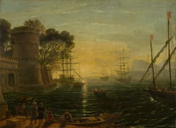 Hafen bei Sonnenuntergang, spätes 17. Jahrhundert