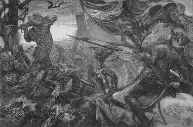 Harold in der Schlacht von Hastings, 1066