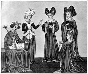 Herzförmige Kopfbedeckungen, 15. Jahrhundert, 1910