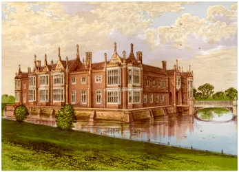 Helmingham Hall, Suffolk, Heimat von Baron Tollemache, um 1880