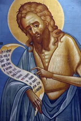 Ikone im Byzantinischen Museum von Pedoulas: Heiliger Johannes der Täufer (19. Jahrhundert), 20150510, Pedoulas, Zypern