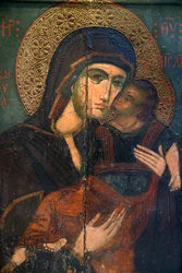 Ikone im Byzantinischen Museum von Pedoulas: Die Jungfrau Eleousa