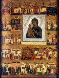 Ikone der Maria, Mutter Gottes, russisch, 17. Jahrhundert