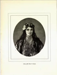Illustration aus dem Buch Brogede rejsebilleder von Jerichau-Baumann, Elisabeth und veröffentlicht von Forlagsbureauet (Kopenhagen, 1881)