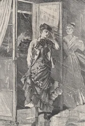 Ein Sturm aus Wind, Regen und Gischt kam herein - und Portia The Galaxy, Eine illustrierte ..., Dezember 1869