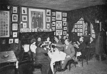 Im Künstlerclub, London, um 1901